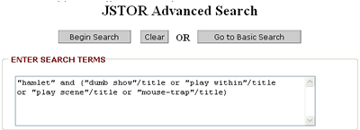 JSTOR Hamlet Search