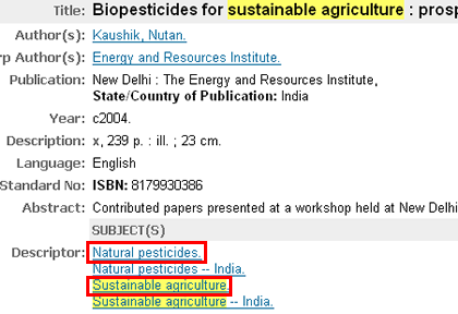 Database - biopest result1